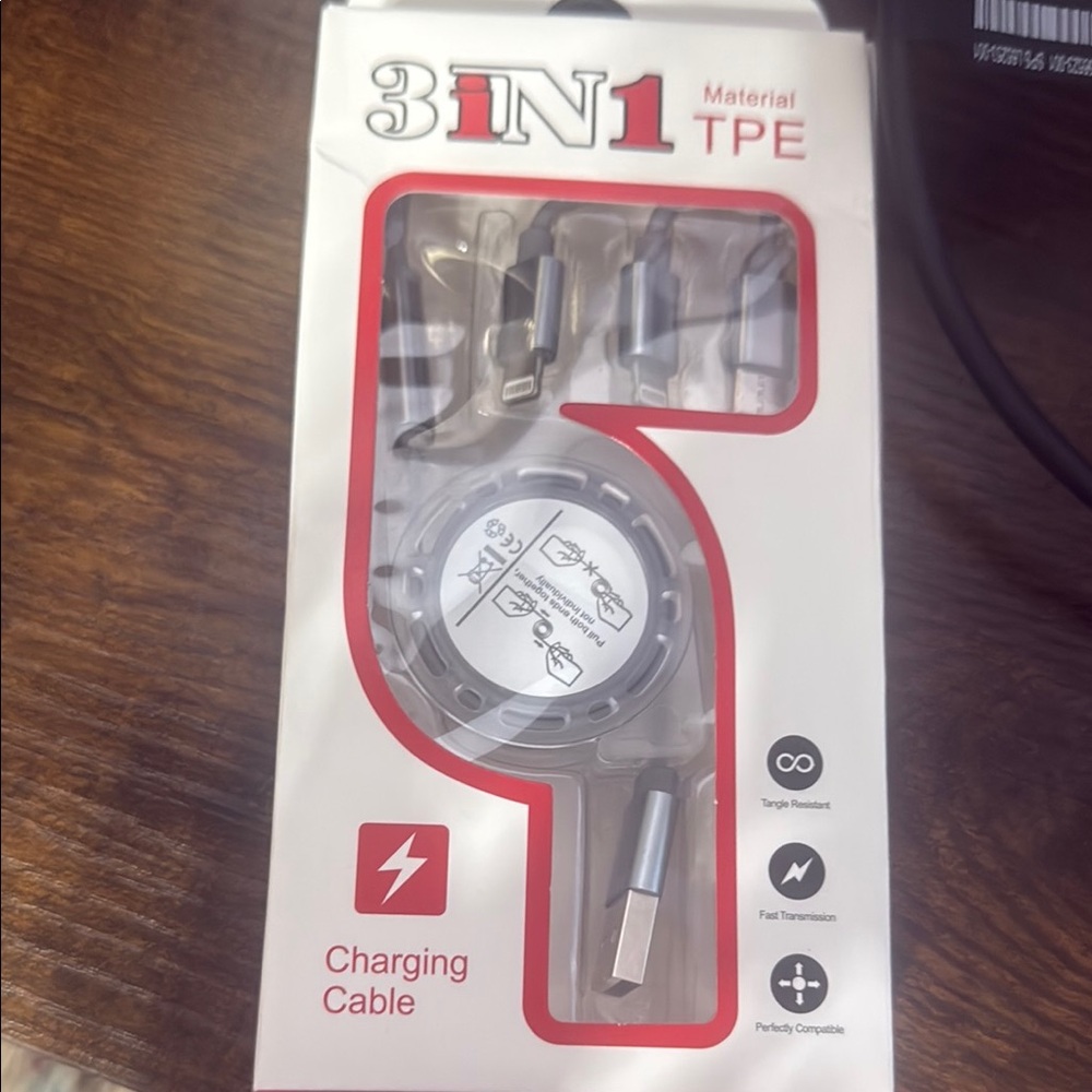 3 in 1 Charging Cable - Silver- never opened